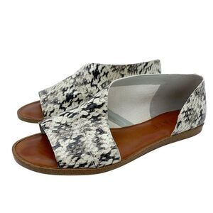 1.State Celvin Slide D'Orsay Flat Slip-On Sandals Roccia Snake Print Leather